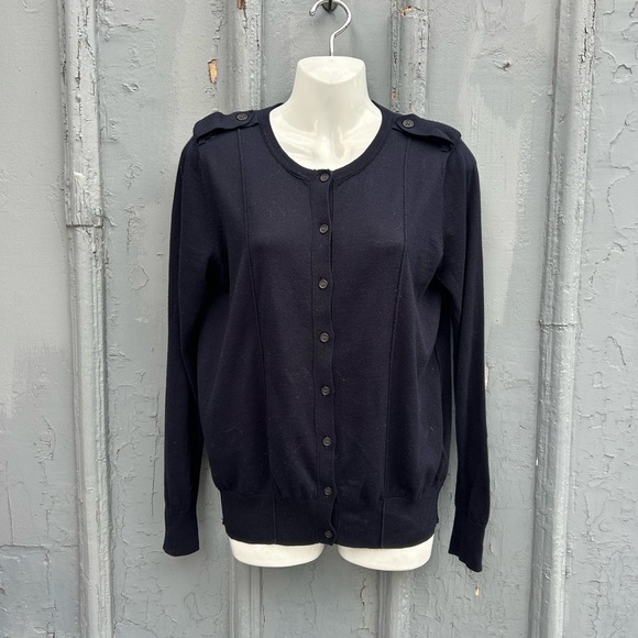 Burberry Navy Cotton Cardigan, size M - Picture 1 of 13